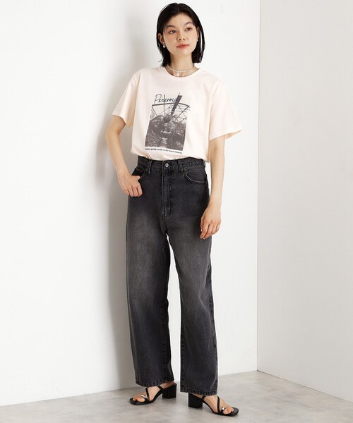 THE SHOP TK tシャツ 半袖 カレッジ＆フォトプリントTシャツ「洗濯機OK