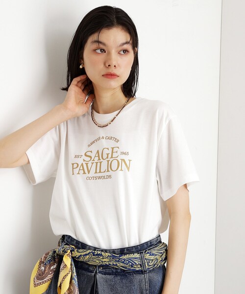 THE SHOP TK tシャツ 半袖 カレッジ＆フォトプリントTシャツ「洗濯機OK
