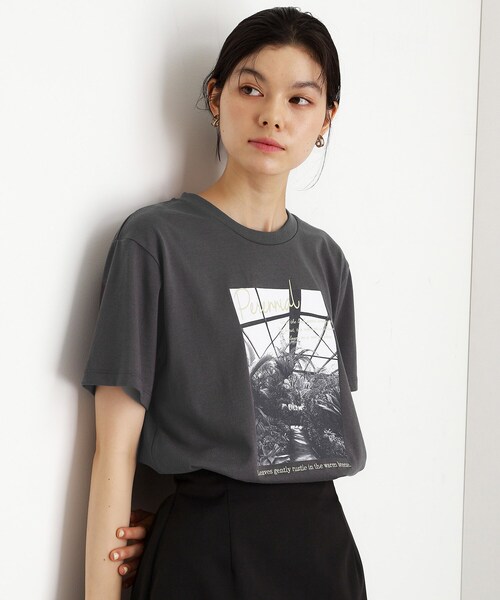 THE SHOP TK tシャツ 半袖 カレッジ＆フォトプリントTシャツ「洗濯機OK