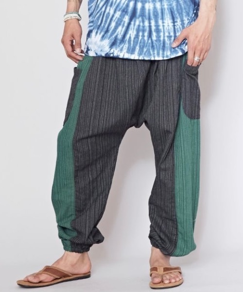 グラム glamb カーキグリーン サルエル ボトムスLサイズ（3） glamb パンツ カーゴパンツ Long rib cargo pants / ロングリブ