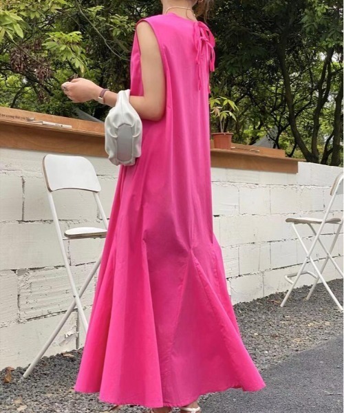ワンピース ノースリーブ V ネックロングワンピース : ZOZOTOWN Yahoo