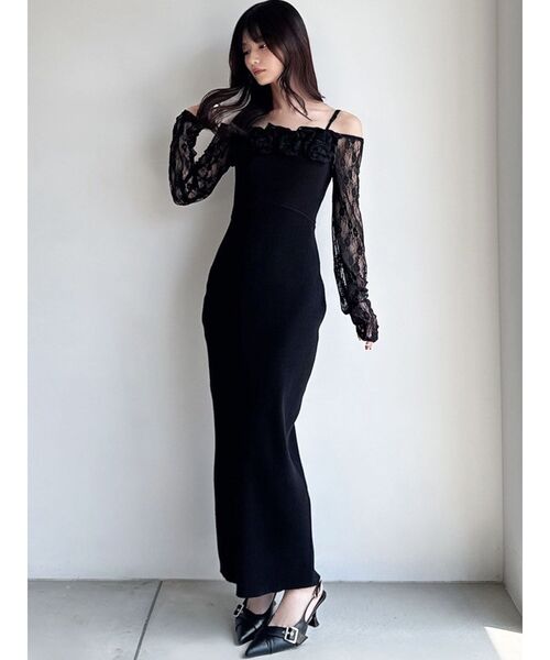 RESEXXY レースモチーフドッキンクニットワンピース RESEXXY（リゼクシー） ワンピース レースモチーフドッキンクニット