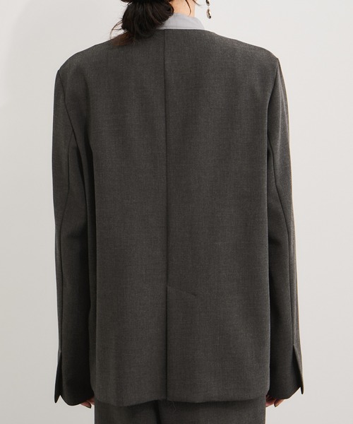 LE CERCLE par rope' ジャケット ノーカラージャケット オーバル釦ノー