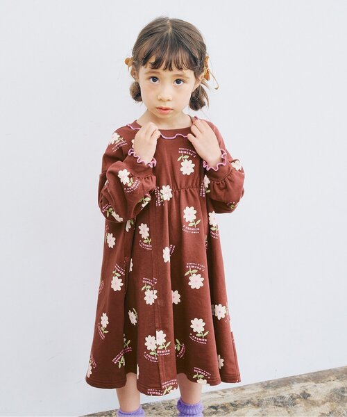 ワンピース 「ジュニア対応」イロチ買いしたい総柄フレアカットソーワンピース キッズ 子供服 女の子 | p.premier | 03