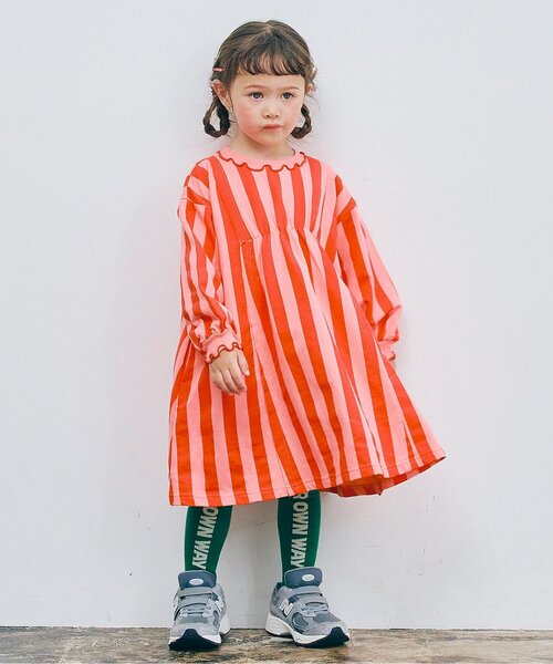 ワンピース 「ジュニア対応」イロチ買いしたい総柄フレアカットソーワンピース キッズ 子供服 女の子 | p.premier | 25