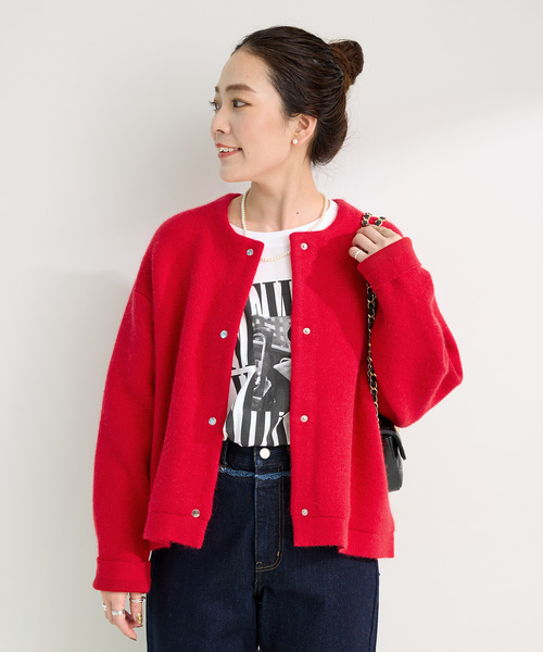 B.C STOCK カーディガン 「WEB＋一部店舗限定」2層スムース編み