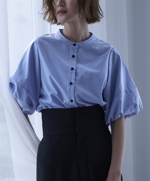 「ur's」 半袖ブラウス S ブルー レディース_画像5