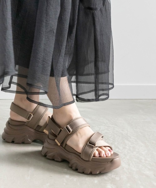 「RANDA」 ヒールサンダル S ブラウン レディース_画像3