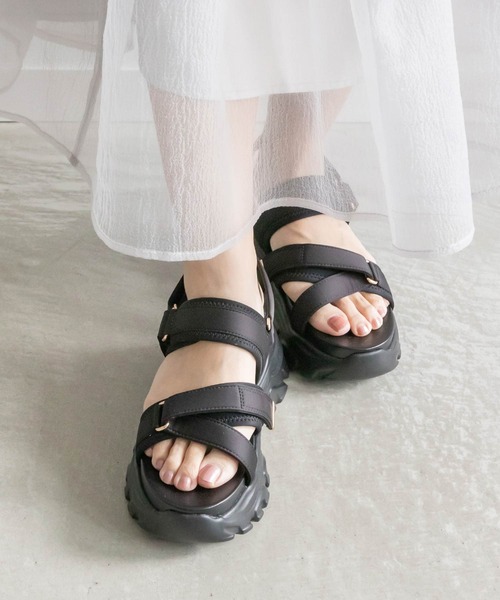 「RANDA」 ヒールサンダル S ブラウン レディース_画像4