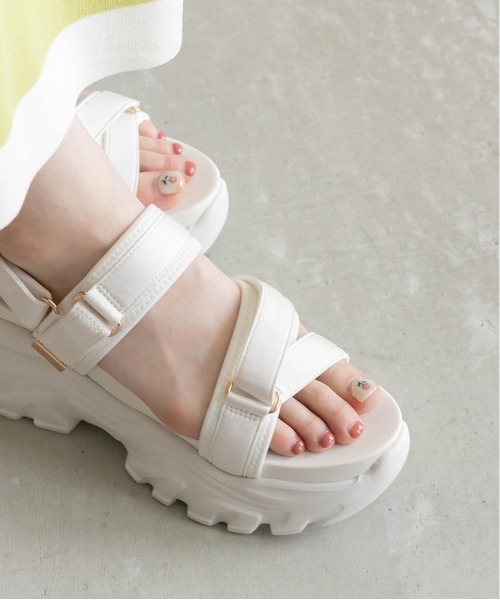 「RANDA」 ヒールサンダル S ブラウン レディース_画像5