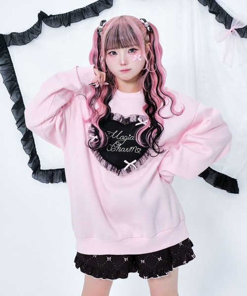 Magia Charm スウェット ブルゾン Magia Charm（マギアチャーム） トレーナー スウェット ハートフリル