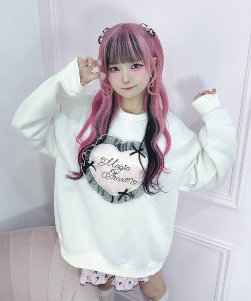 Magia Charm（マギアチャーム） トレーナー スウェット ハートフリル