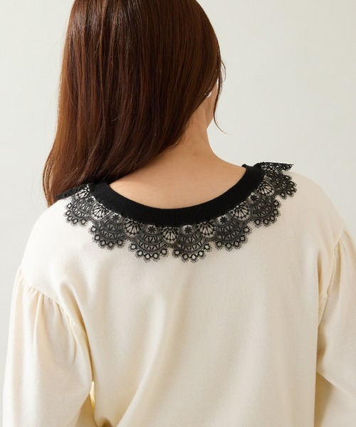 ローズティアラ（Rose Tiara）/【前後2WAY】レースニットプルオーバー Rose Tiara（ローズティアラ） ニット セーター 「前後2WAY」レース