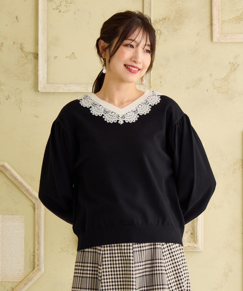 Rose Tiara（ローズティアラ） ニット セーター 「前後2WAY」レース
