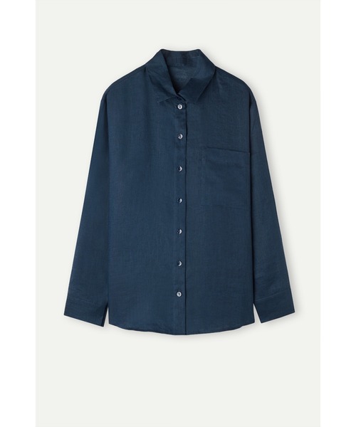 「Intimissimi」 長袖シャツ S インディゴブルー レディース_画像5