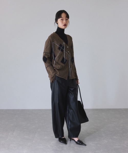 mi♡.ADAM ET ROPE パターンニットカーディガン ADAM ET ROPE'（アダムエロペ） カーディガン 「WEB限定」mixパターン