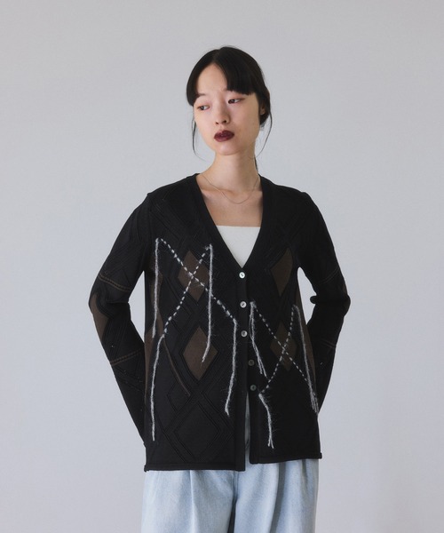 ★新品★ADAM ET ROPE' FEMME アダムエロペ　カーディガン ADAM ET ROPÉ FEMME(アダム エ ロペ ファム) / 【WEB限定】FOXWOOL