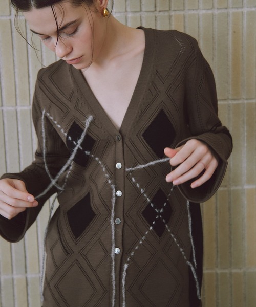 ADAM ET ROPE'(アダムエロペ) カーディガン パターンニット ADAM ET ROPE'(アダムエロペ) カーディガン パターンニット