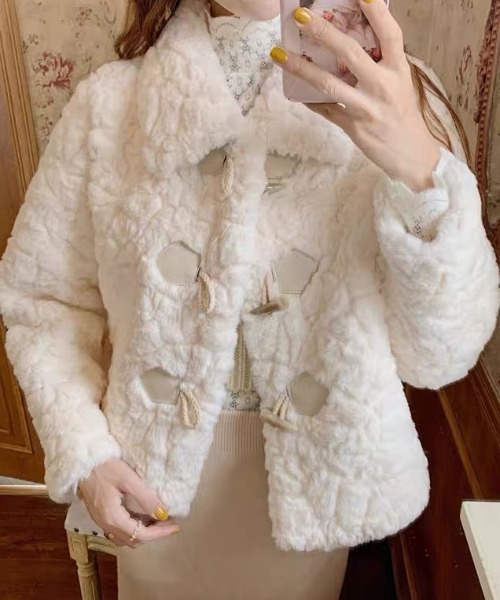 「GEMEDA」 ダッフルコート M ホワイト レディース_画像5