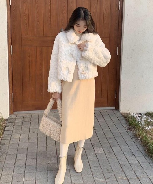 「GEMEDA」 ダッフルコート M ホワイト レディース_画像6