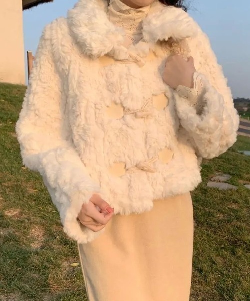 「GEMEDA」 ダッフルコート M ホワイト レディース_画像7