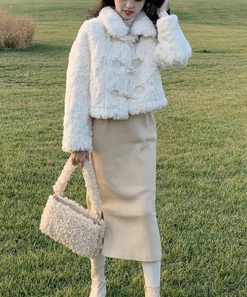 「GEMEDA」 ダッフルコート M ホワイト レディース_画像8