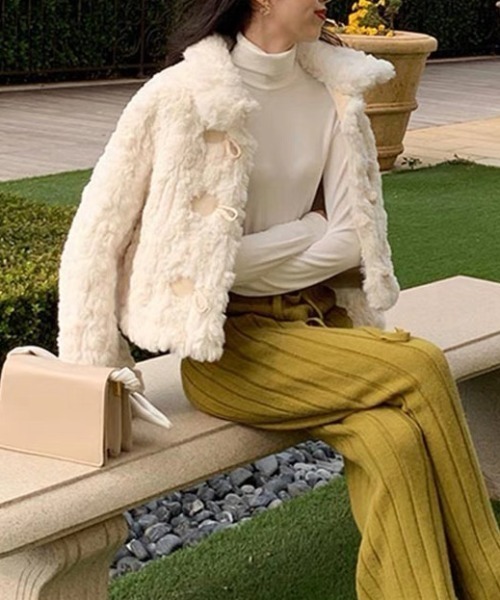 「GEMEDA」 ダッフルコート M ホワイト レディース_画像9