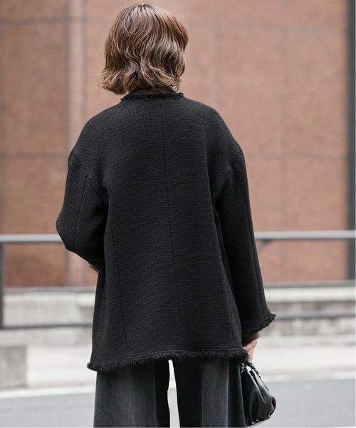 ジャーナルスタンダードレサージュ　GIOLICAツイードBIGジャケット　黒 ジャーナルスタンダード レサージュ JOURNAL STANDARD L'ESSAGE