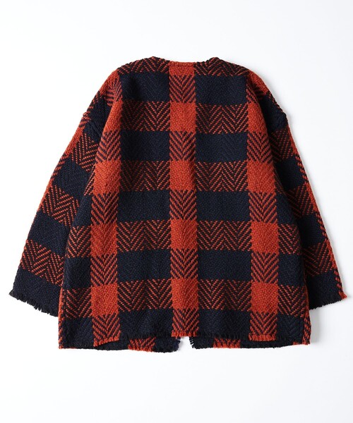 「John branigan」 ノーカラージャケット フリ- ブラック レディース_画像2