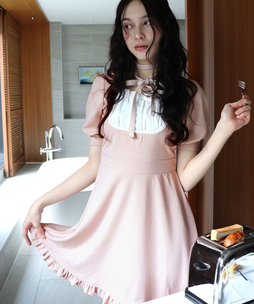 「TITTY&CO.」 半袖ワンピース FREE ブラック レディース_画像6