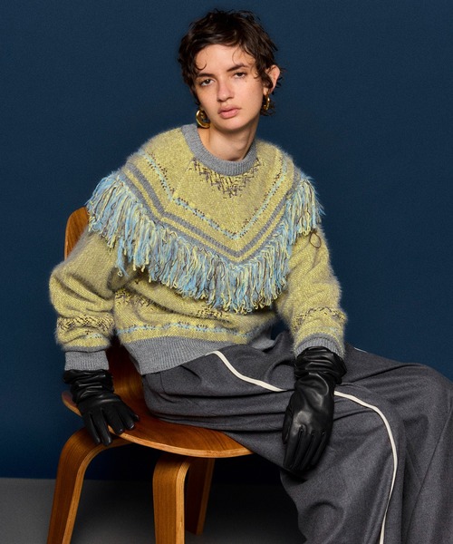 MAISON SPECIALメゾンスペシャル フリンジニット MAISON SPECIAL（メゾンスペシャル） ニット セーター Fringe Feather