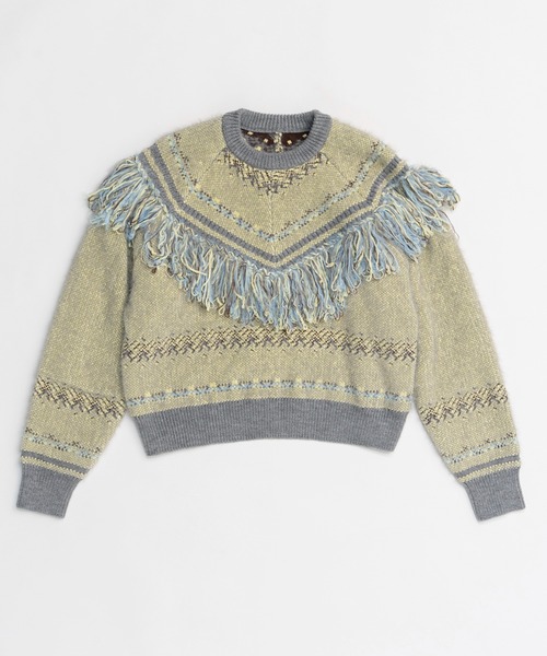 MAISON SPECIAL フリンジニットセーター MAISON SPECIAL（メゾンスペシャル）の「Mix Yarn Fringe Knit