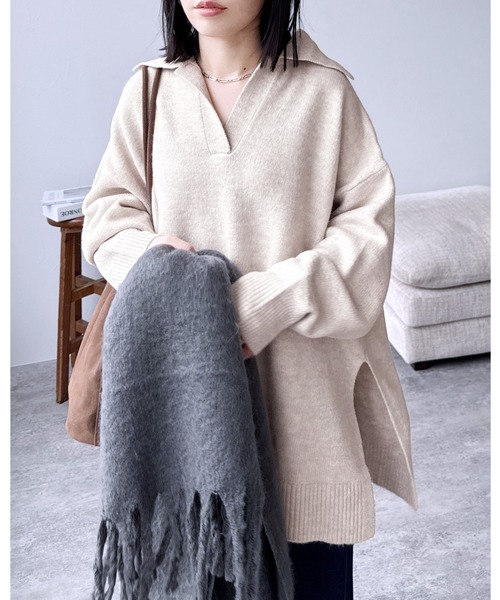 reca（レカ） ニット セーター 襟付きスキッパーニット レディース