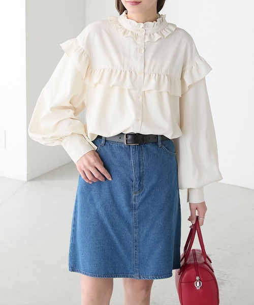 「BONLECILL」 長袖ブラウス FREE ブラック レディース_画像2