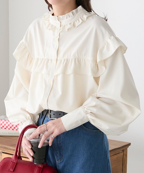 「BONLECILL」 長袖ブラウス FREE ブラック レディース_画像5