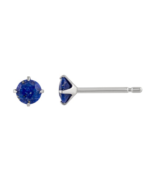 ピアス 「 セカンドピアス」Pt ラピスラズリピアス(4mm) レディースの画像