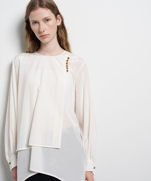 LANVIN en Bleu ブラウス シャツ トリアセローンフレアブラウス 