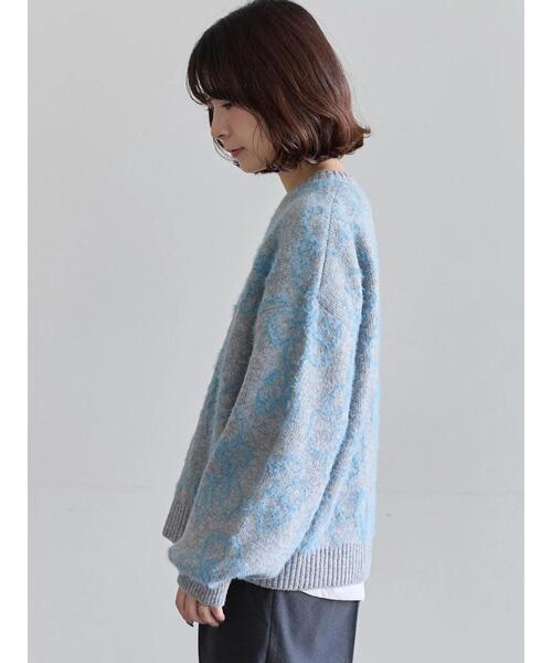 Samansa Mos2 blue（サマンサモスモスブルー） ニット セーター 花柄