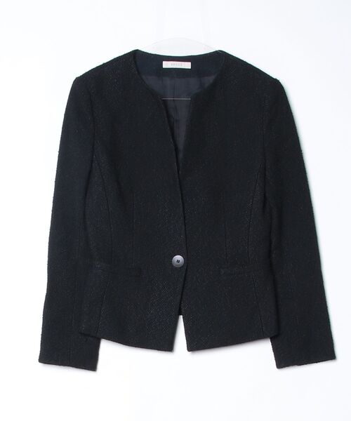 エポカ　レディースアウター　40 EPOCA（エポカ） ノーカラージャケット 40 ブラック レディース