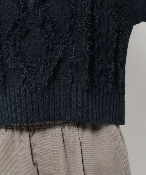 niko and…（ニコアンド） ニット セーター ケーブルフリンジニットプル
