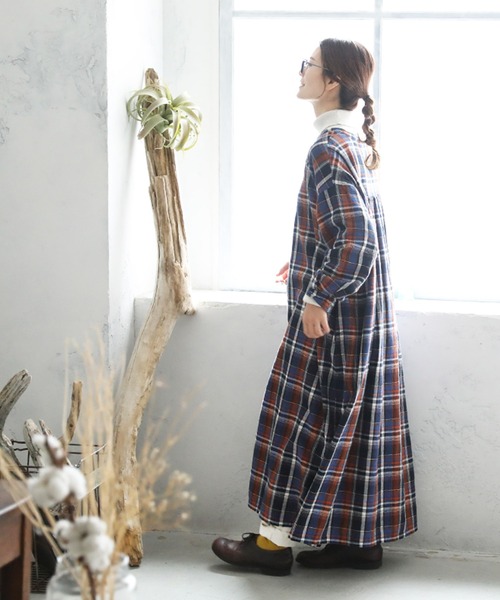 「soulberry」 長袖ワンピース M ネイビー レディース_画像4