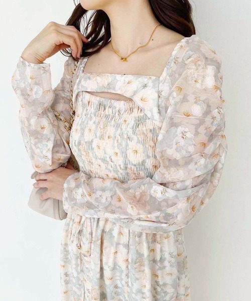 「one after another NICE CLAUP」 長袖ワンピース FREE オレンジ レディース_画像2