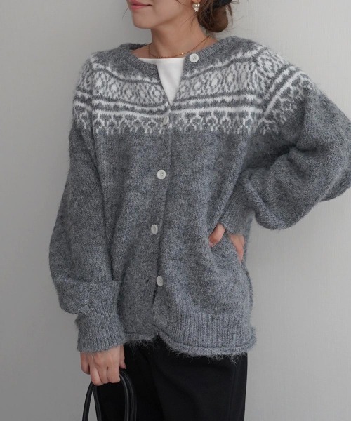 Rashik カーディガン ノルディックニットカーディガン レディース
