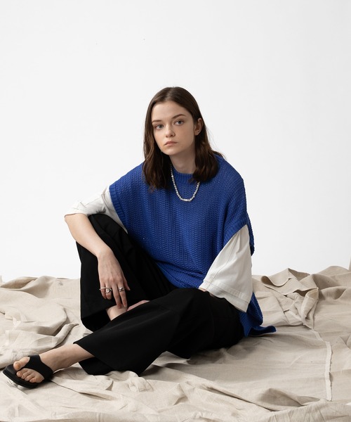 「selle glant」 ノースリーブニット MEDIUM ブラック メンズ_画像4