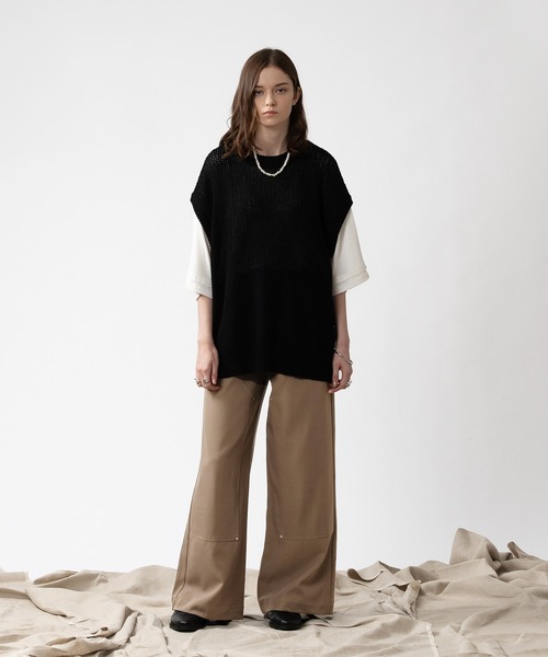 「selle glant」 ノースリーブニット MEDIUM ブラック メンズ_画像5