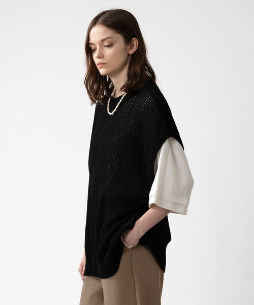 「selle glant」 ノースリーブニット MEDIUM ブラック メンズ_画像8