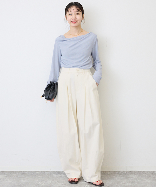 SLOBE IENA（スローブイエナ） ワイドパンツ チノパン パウダリーチノ