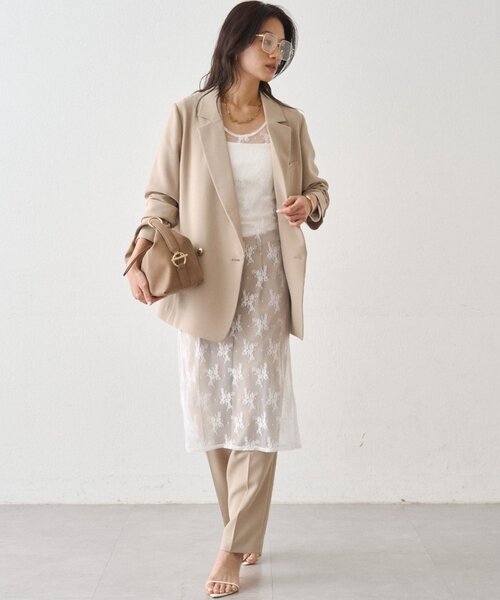 Loungedress(ラウンジドレス) ティアードチュニックワンピース Loungedress（ラウンジドレス） チュニック カットレースチュニック