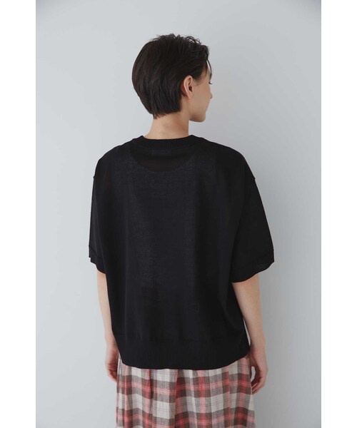 「human woman」 半袖ニット MEDIUM ブラック レディース_画像5