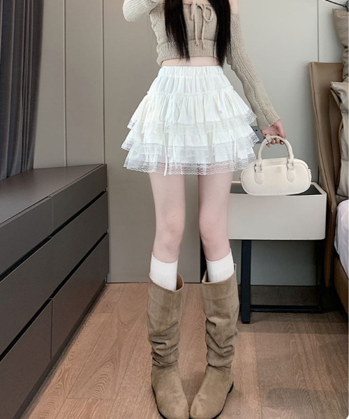 スカート レース ティアード ミニスカート : ZOZOTOWN Yahoo!店 - 通販
